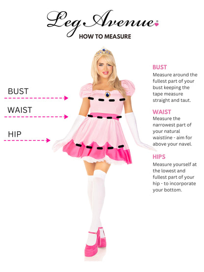 Princess Costume for Women - 3 Piece Jeweled Dress with Crown and Gloves