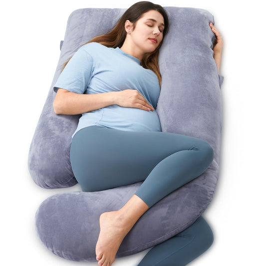 U-Shaped Full Body Pregnancy Pillow 57 Inch Maternity Support Pillow Grey