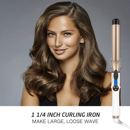 Professional Ceramic Tourmaline Curling Iron 3/4 Inch - Hair Curler with Heat Protection