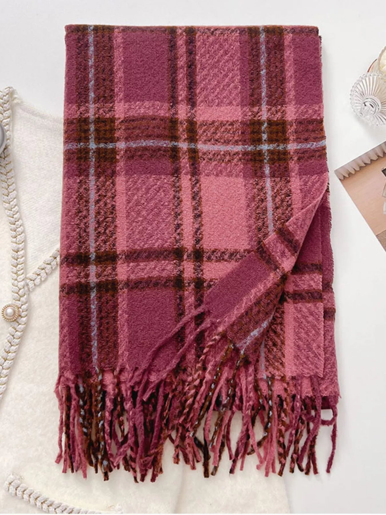 Warm Plaid Winter Scarf