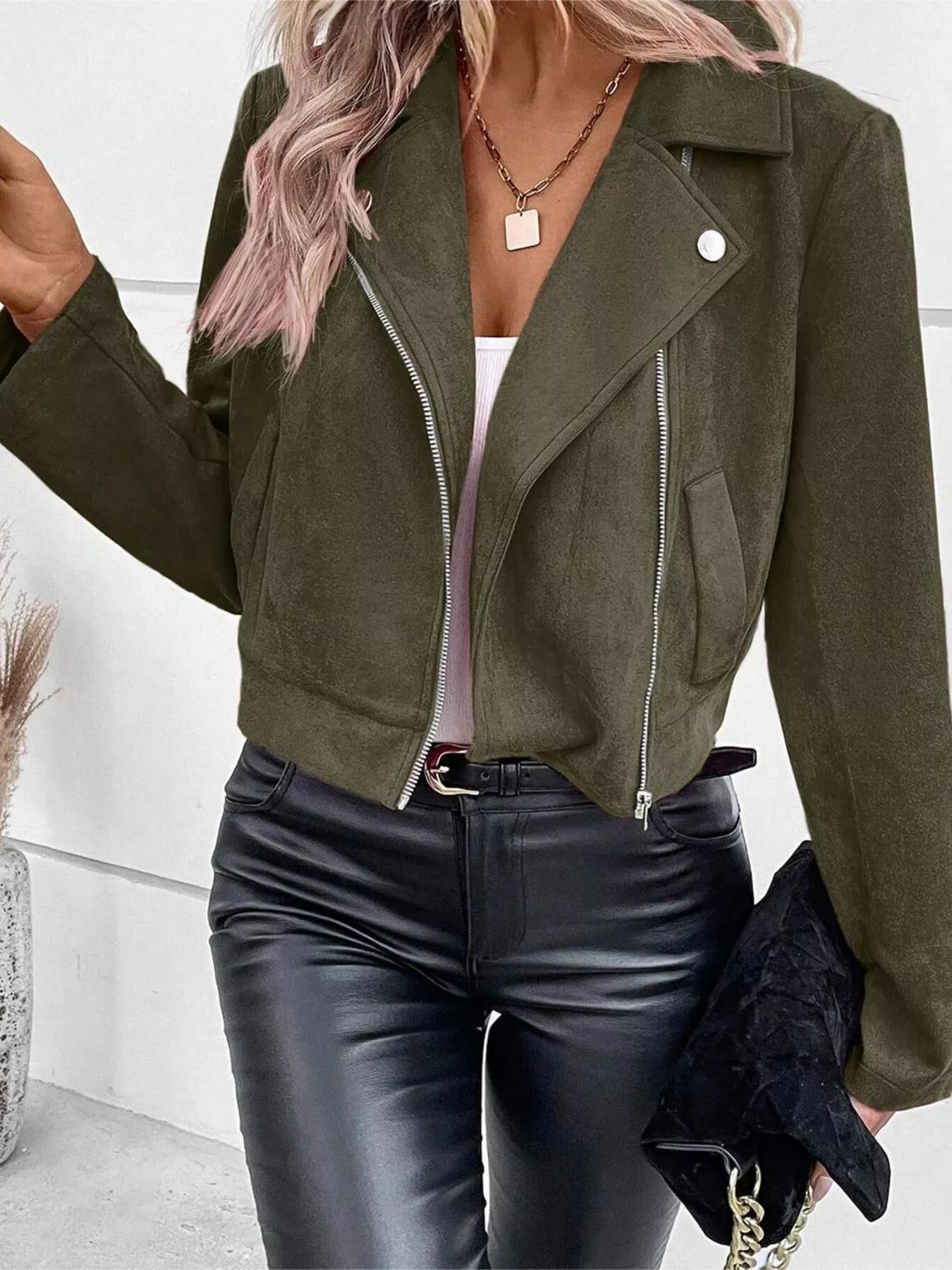 Zip Up Moto Jacket