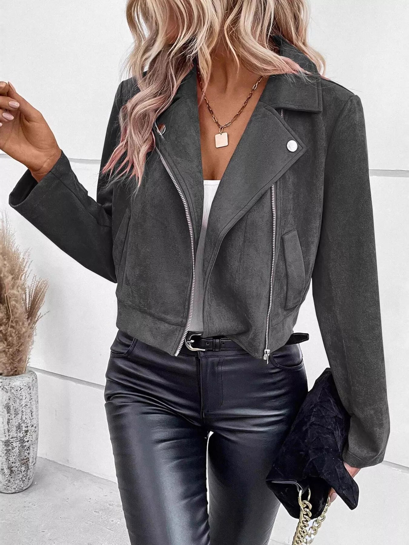 Zip Up Moto Jacket