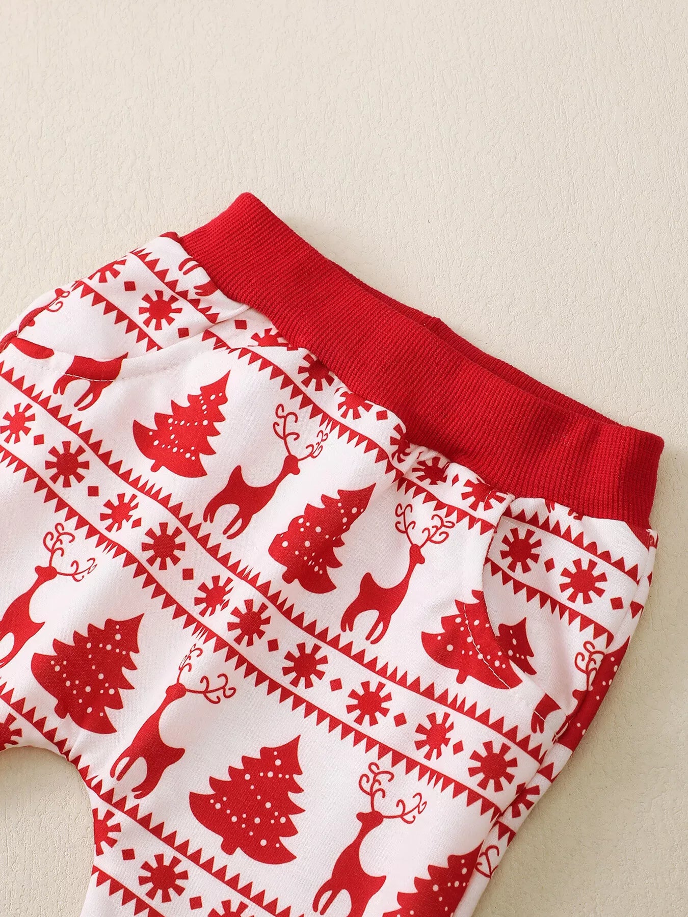 Children's Christmas Reindeer & Tree Print Top and Pants Set