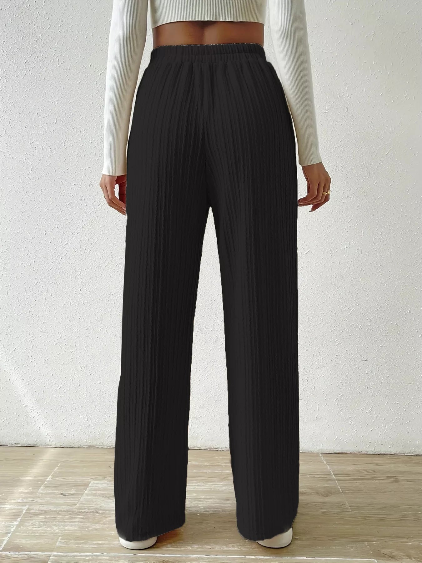Drawstring Wide Leg Pants