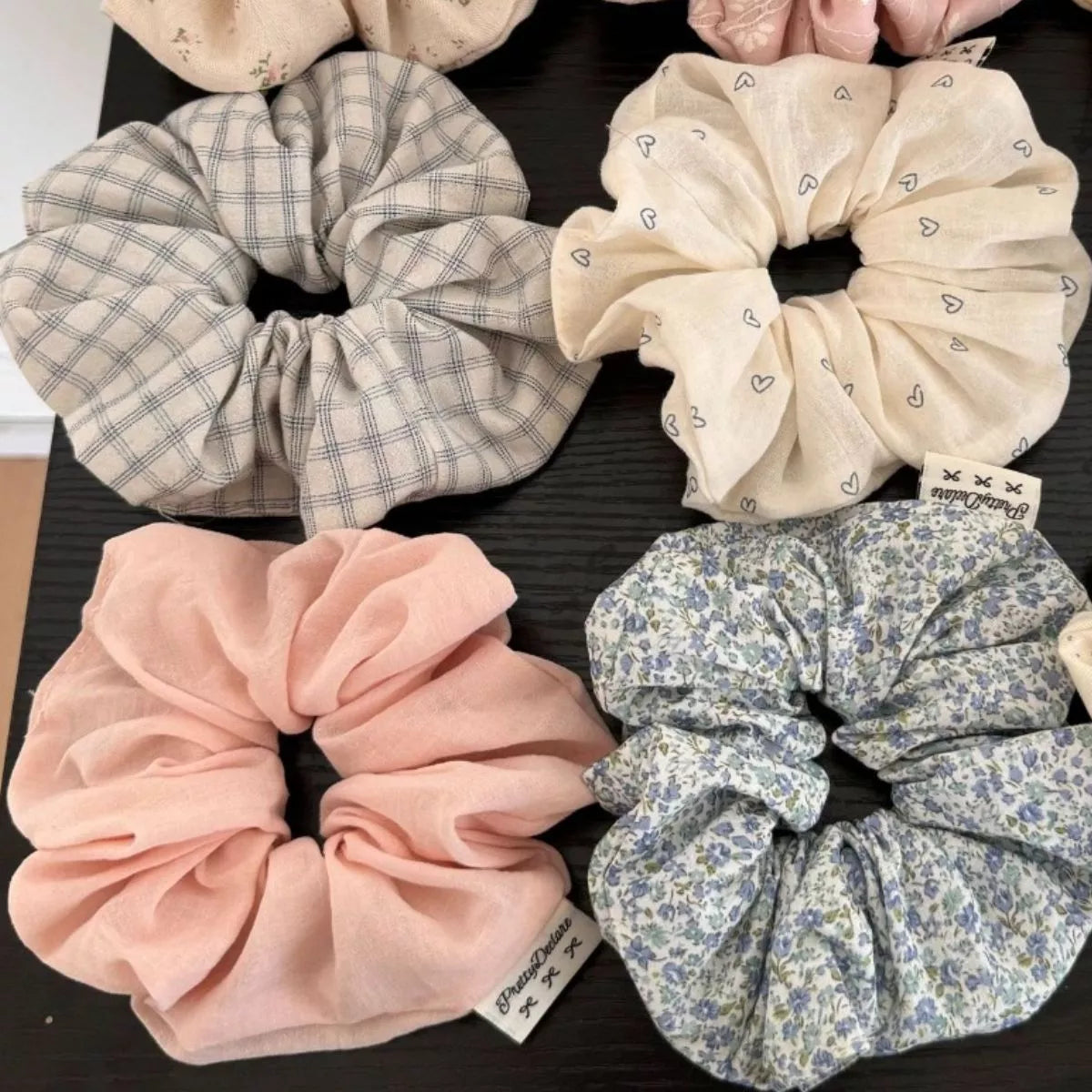 6-Piece Hair Scrunchie Set Floral One Size