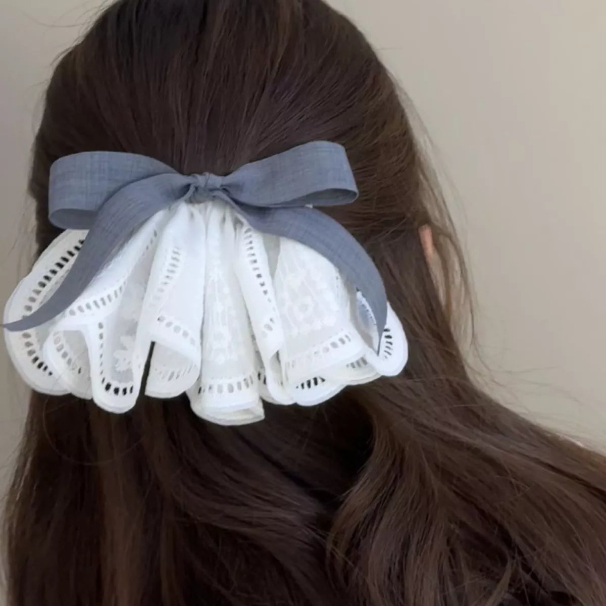 Lace Hair Clip with Ribbon
