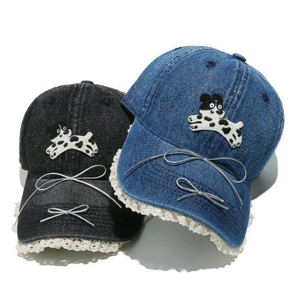 Dog Bow Adjustable Baseball Cap