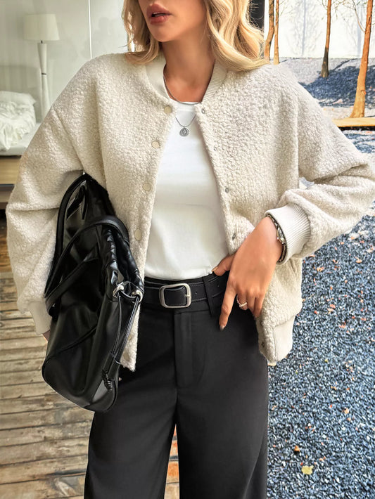 Snap Down Dropped Shoulder Jacket