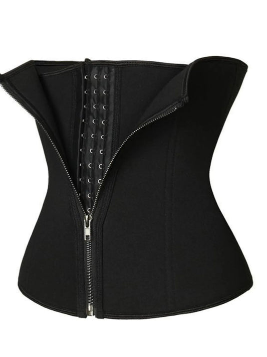 Full Size Zipper Shaping Band with Hook and Eye Closure Plus Size Black
