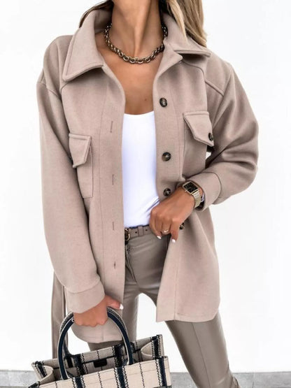 Button-Down Tie Waist Coat Khaki