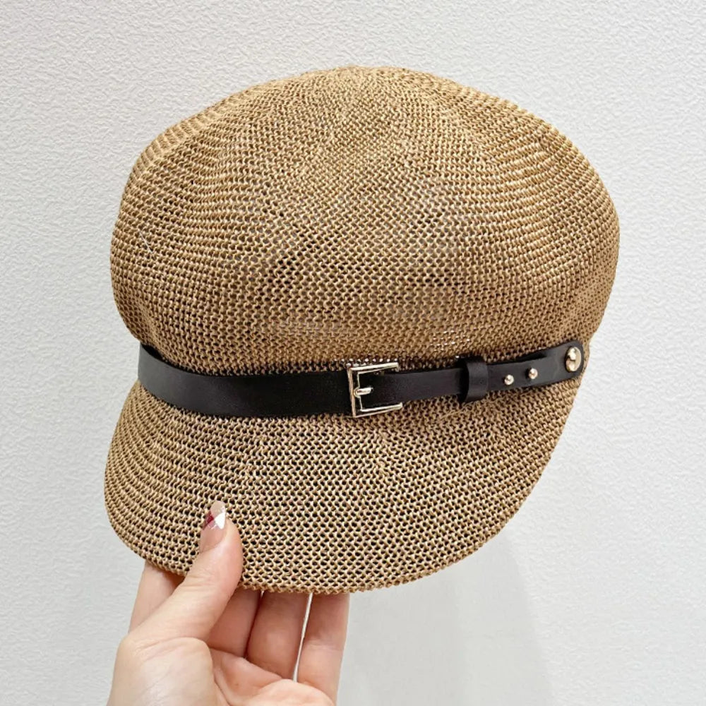 Straw Woven Buckle Hat