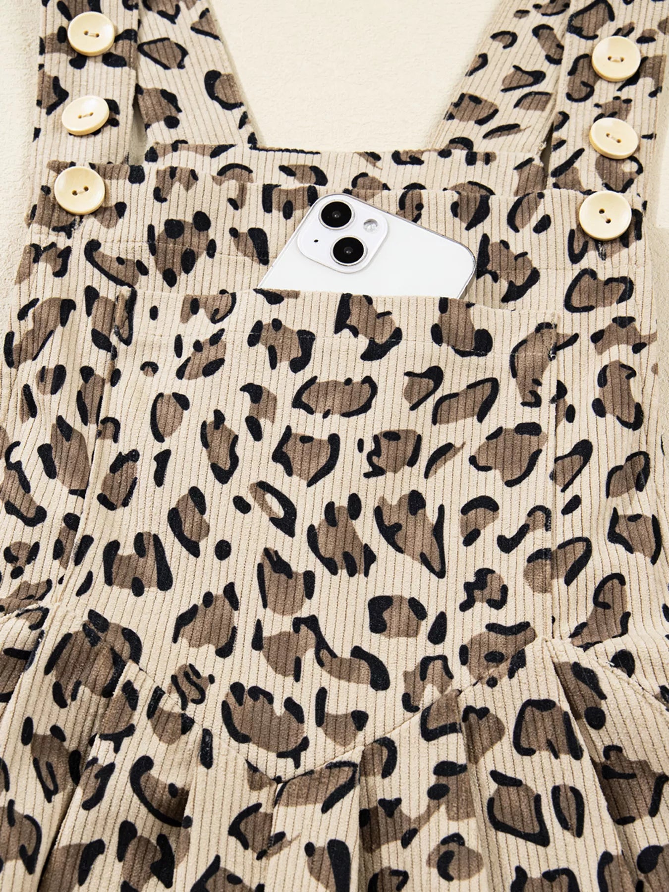 Leopard Bib Wide Leg Jumpsuit