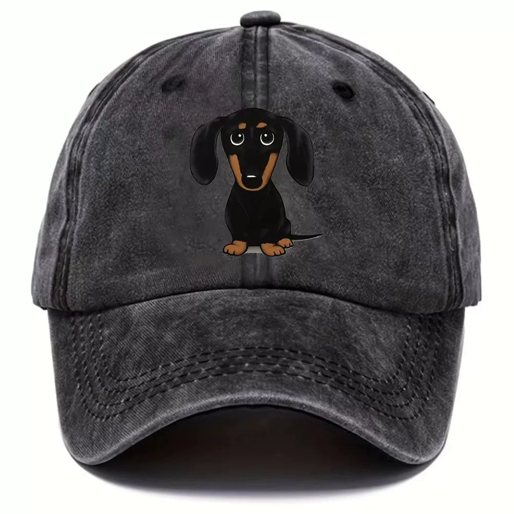 Dog Washed Baseball Cap Black One Size