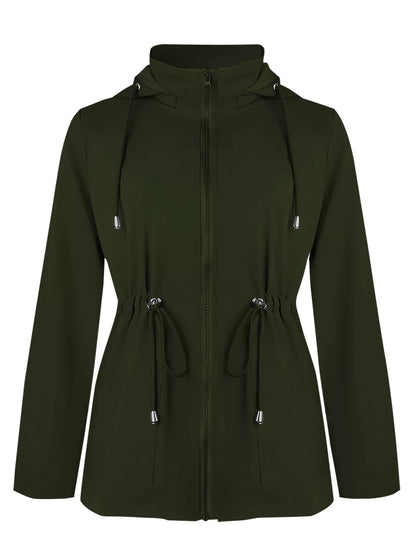 Zip Up Waterproof Hooded Outerwear