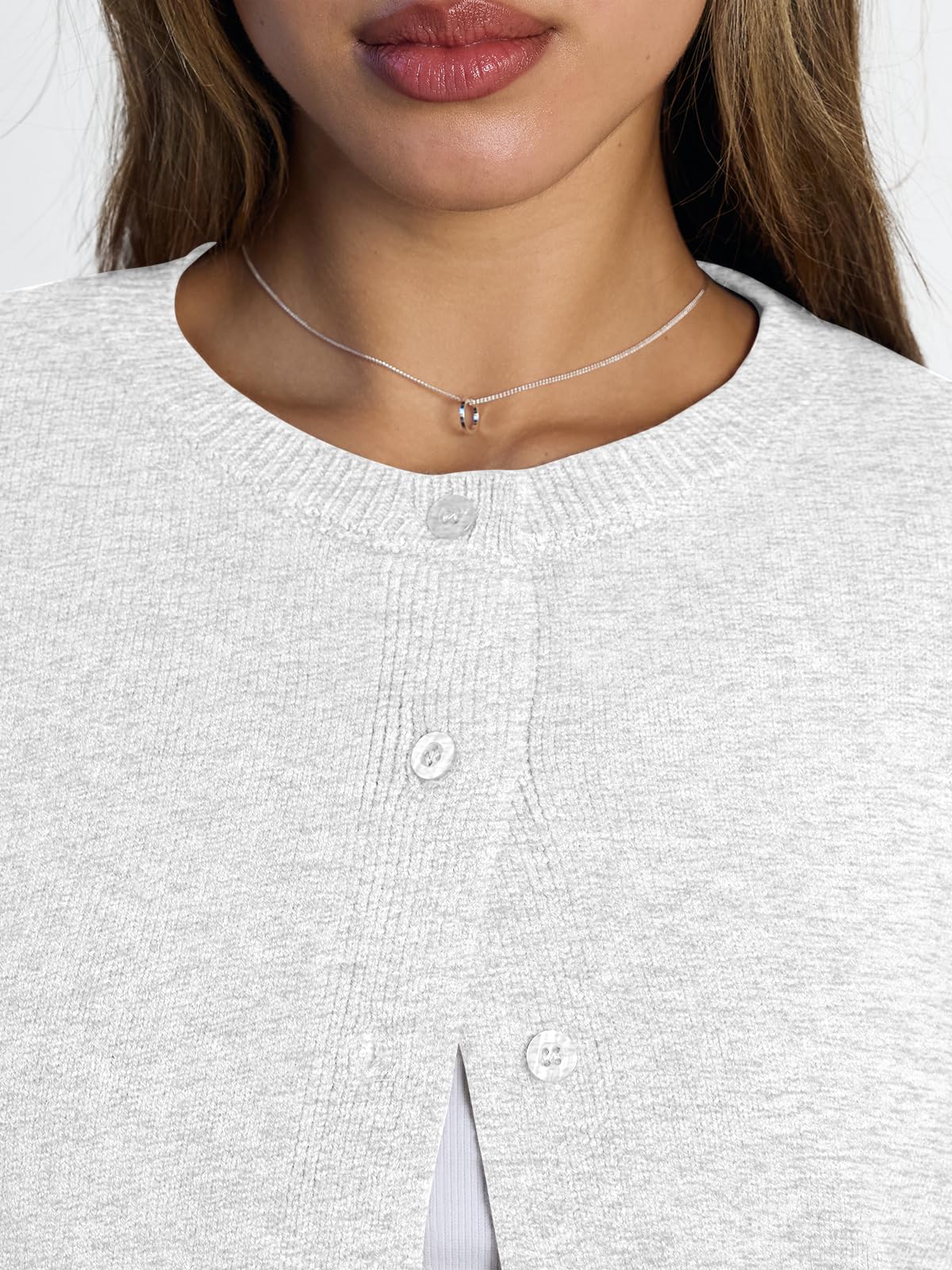 Women's Cropped Cardigan Sweaters - Lightweight Fall Button Up Knit