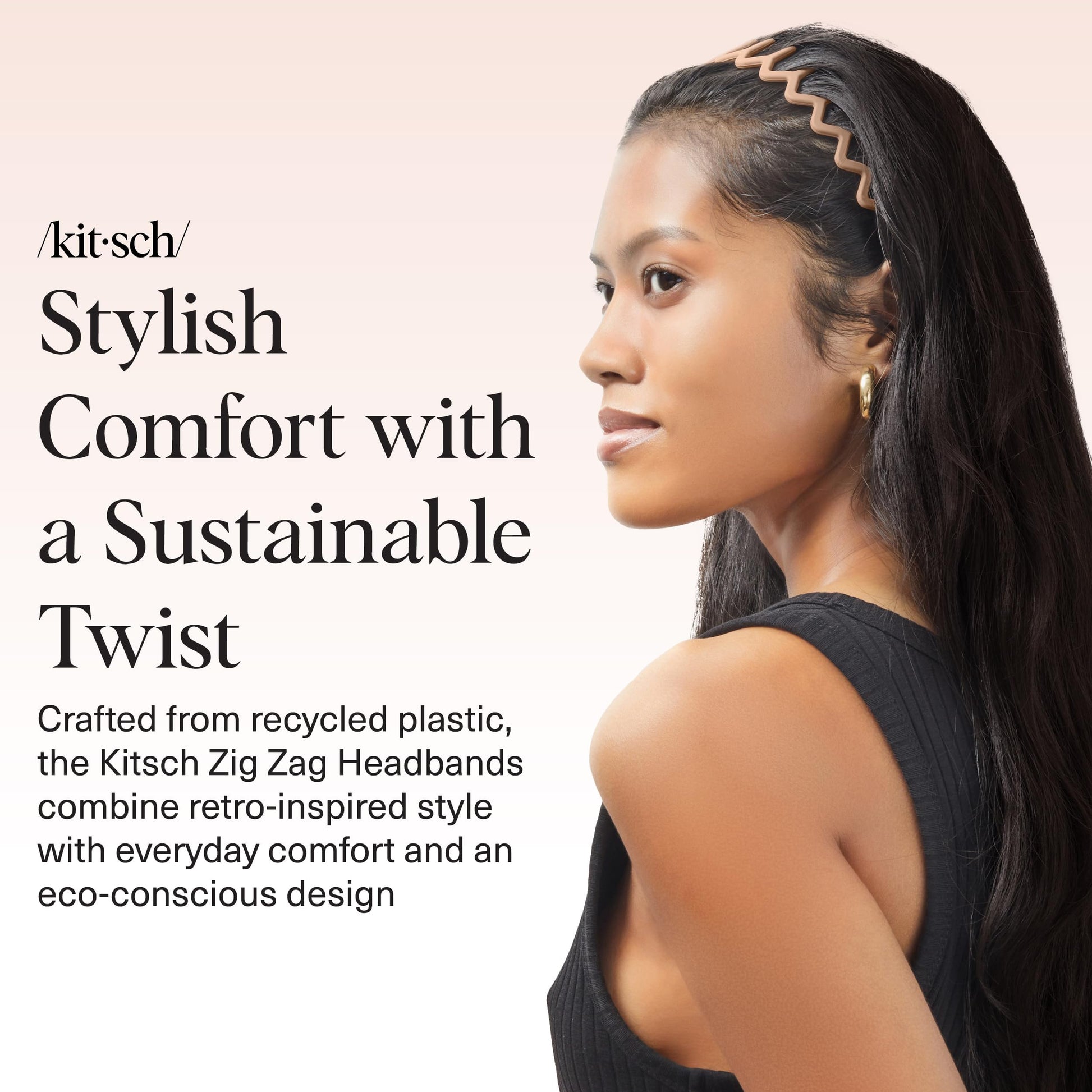 Women Accessories - Comfortable Comb Headbands with Teeth - Recycled Plastic Hair Accessories - 2 Pack