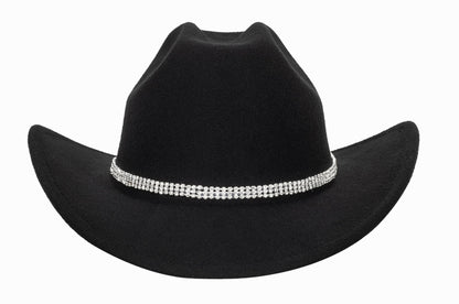 Women's Western Rhinestone Cowboy Hat - Bling Diamond Band Rodeo Fedora