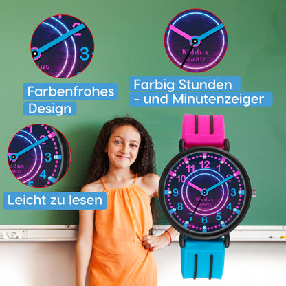 Kids Time Teacher Watch - Educational Analog Watch with Japanese Quartz Movement Ages 5-12