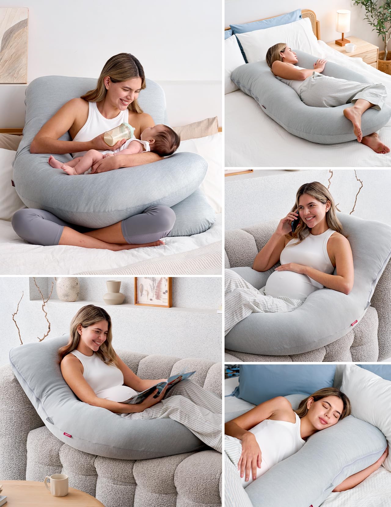 U-Shaped Full Body Pregnancy Pillow 57 Inch Maternity Support Pillow