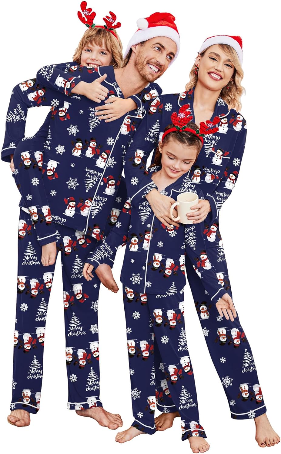 Christmas Family Matching Pajamas - Long Sleeve Button Down PJ Set