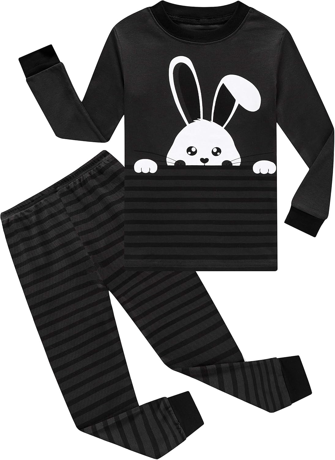 Boys Cotton Pajamas 2 Piece Set Kids Toddler Sleepwear PJs Bunny F1