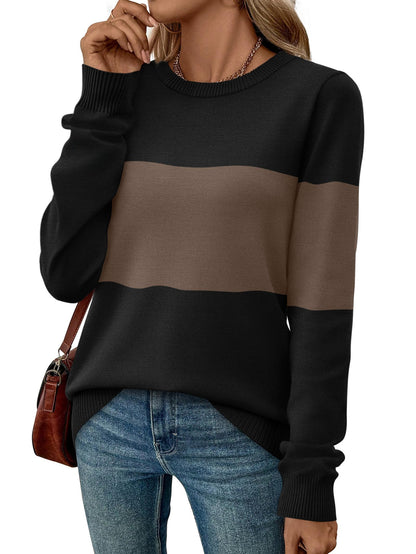 Women's Lightweight Sweaters - Long Sleeve Crewneck Pullover Tops