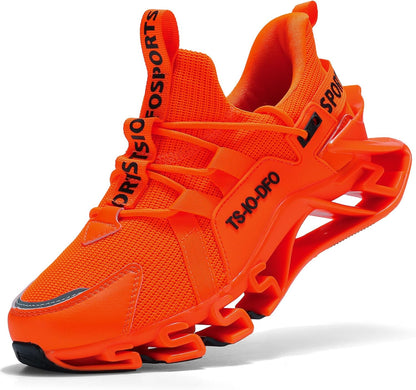 Women's Walking Shoes Breathable Mesh Sport Sneakers 1923 Orange