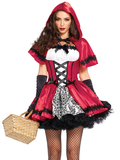 Gothic Red Riding Hood Costume - Women's Dark Fantasy Halloween Outfit