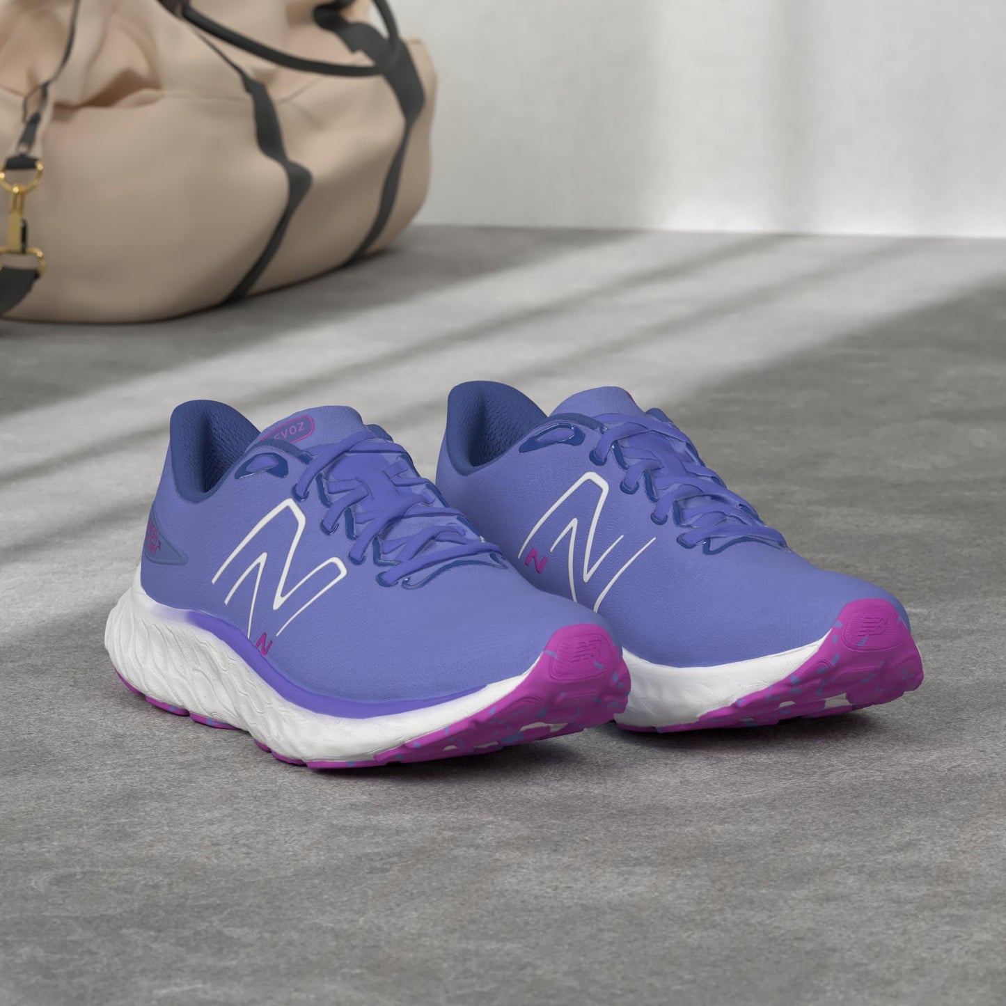 New Balance Women's Fresh Foam X EVOZ V3 Running Shoe, Marine Blue/Night Sky/Cosmic Rose, 5 M