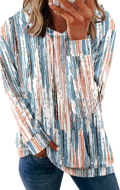 Pullover Hoodie - Tie Dye & Floral Print Hooded Sweatshirt with Pockets L-vertical White