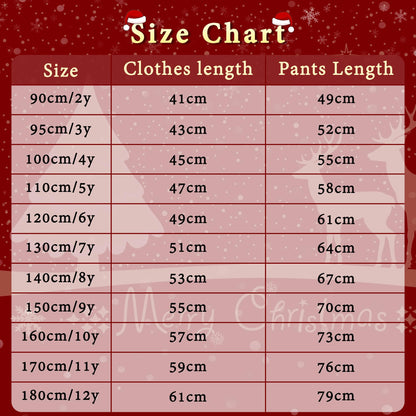 Tphon Kids Christmas Pajamas Sets Santa Claus Dinosaur Sleepwear Long Sleeve PJS Set for Boys Girls 2-12 Years