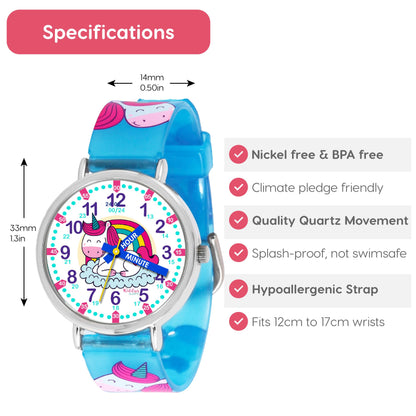 Kids Time Teacher Watch - Educational Analog Watch with Japanese Quartz Movement Ages 5-12