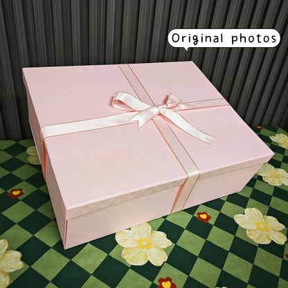 Large Gift Box with Lid 16.5x13x5.5 inches - Includes Card, Ribbons & Filler