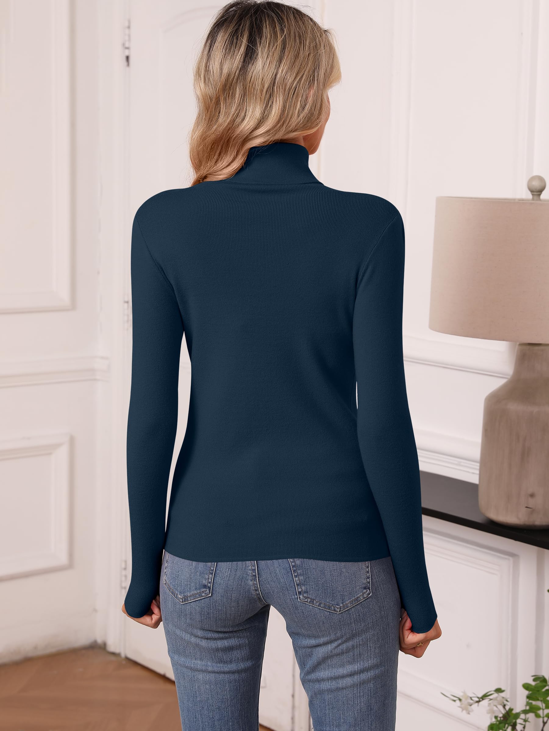 Women's Turtleneck Long Sleeve Shirt - Thermal Underwear Top for Fall Winter