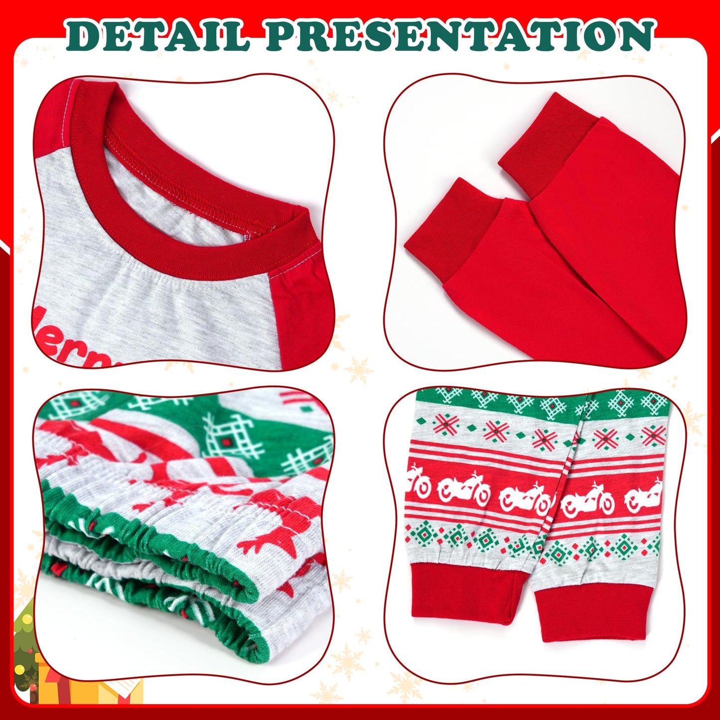 Tphon Kids Christmas Pajamas Sets Santa Claus Dinosaur Sleepwear Long Sleeve PJS Set for Boys Girls 2-12 Years