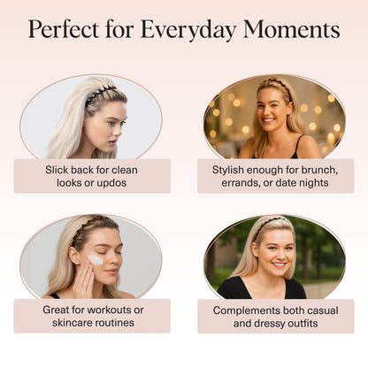 Women Accessories - Comfortable Comb Headbands with Teeth - Recycled Plastic Hair Accessories - 2 Pack