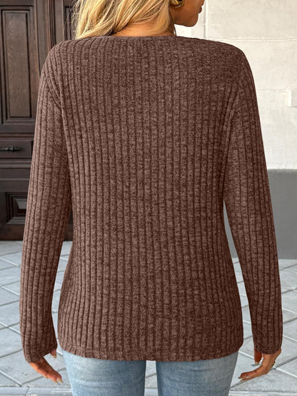 Women's Long Sleeve V Neck Tunic Tops - Dressy Casual Work Blouse Sweater