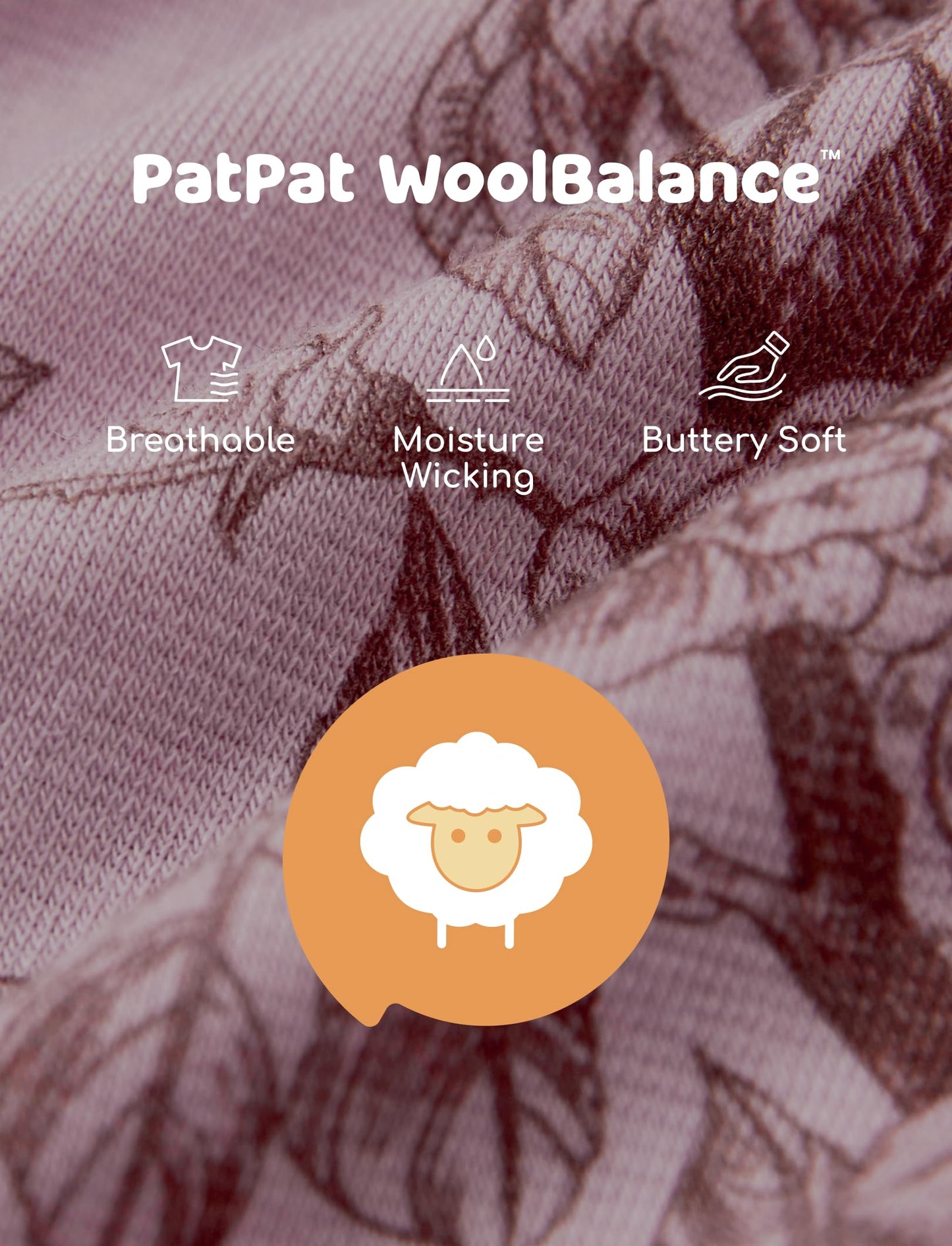 PATPAT Baby Footie Pajamas - Premium Tencel Lyocell & Wool Romper with 2-Way Zipper