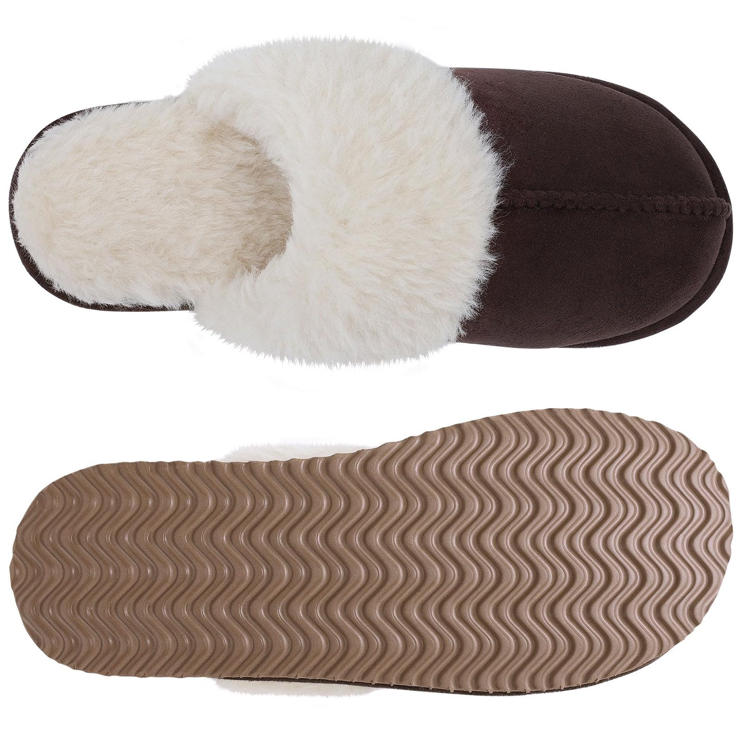 Fuzzy Memory Foam Slippers for Women - Fluffy Winter House Shoes Indoor Outdoor
