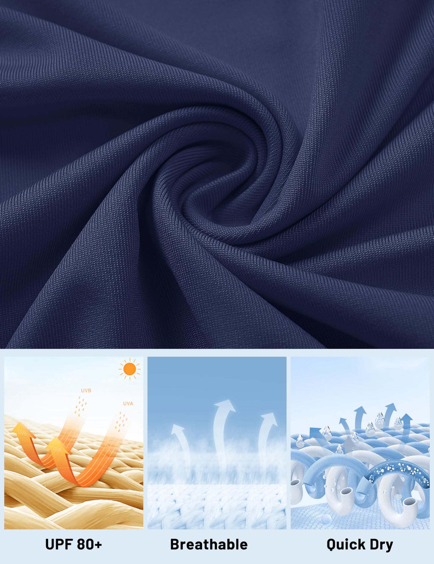 Women's UPF 80+ Long Sleeve Rash Guard - Quick Dry Athletic Shirt with Thumb Holes