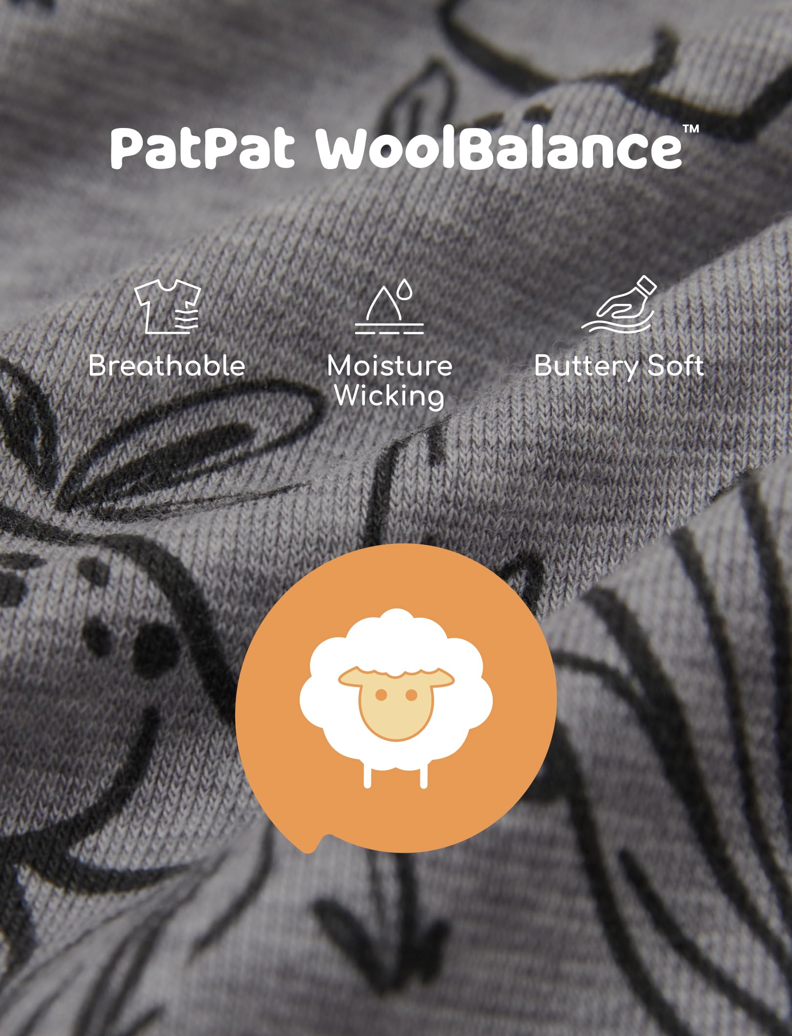 PATPAT Baby Footie Pajamas - Premium Tencel Lyocell & Wool Romper with 2-Way Zipper