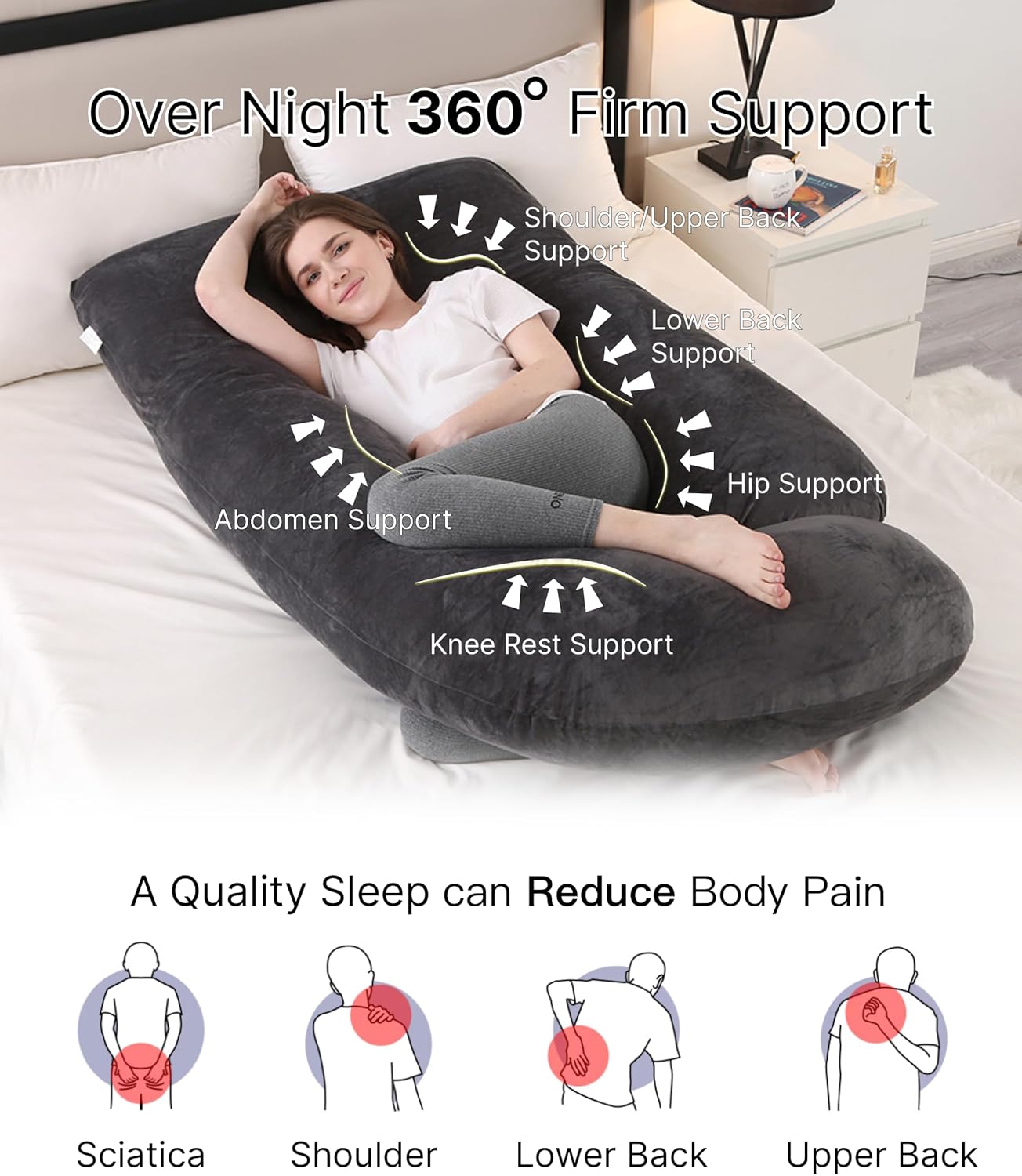Full Body Pregnancy Pillow 57 Inch Maternity Support Pillow