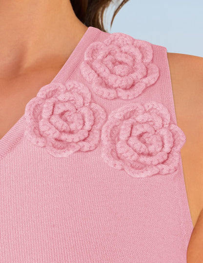 Women's One Shoulder Maxi Dress - Floral Ribbed Knit Summer Cocktail Dress