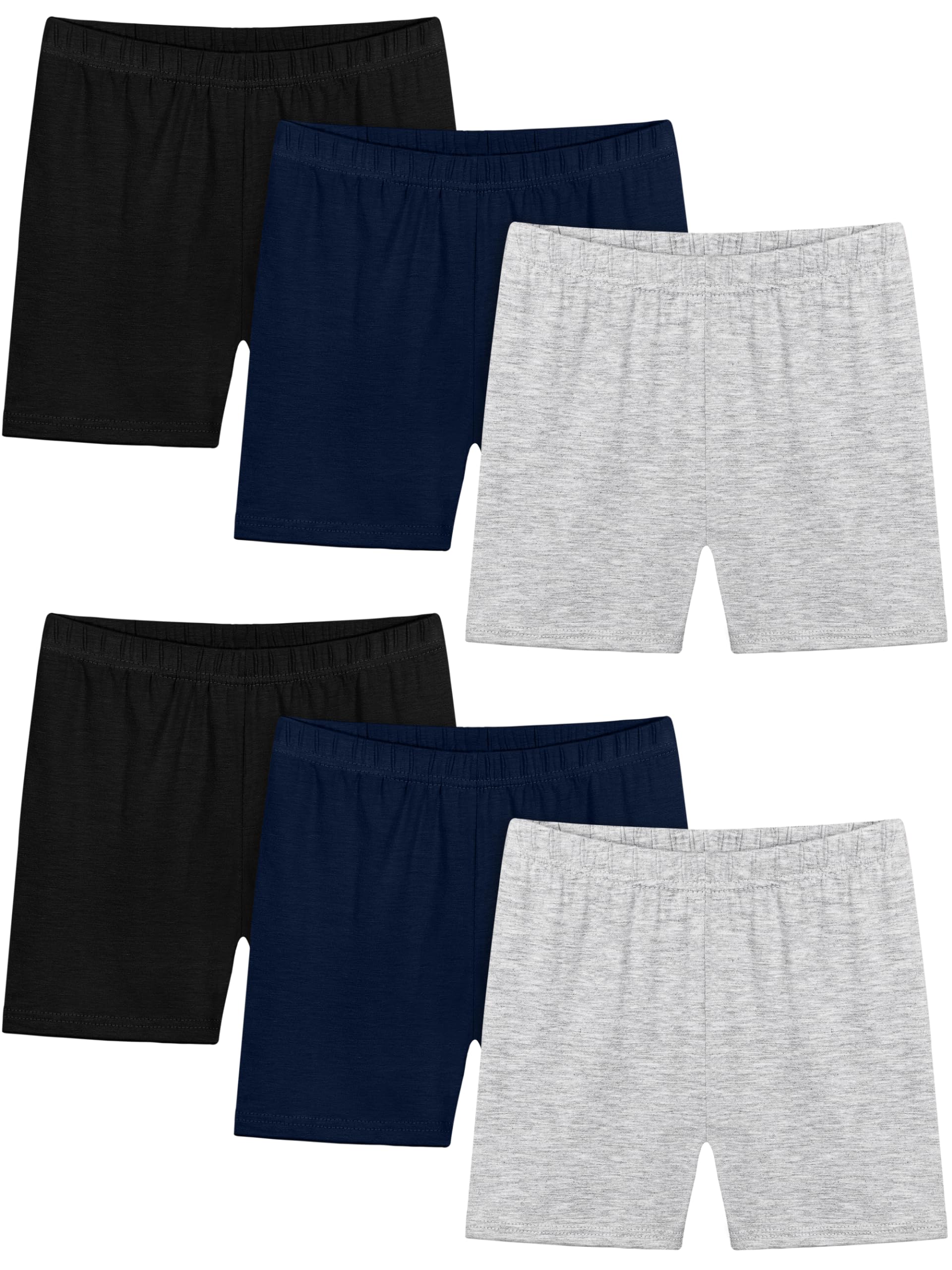 Girls Bike Shorts 6-Pack Under Dress Safety Shorts for Kids Toddlers