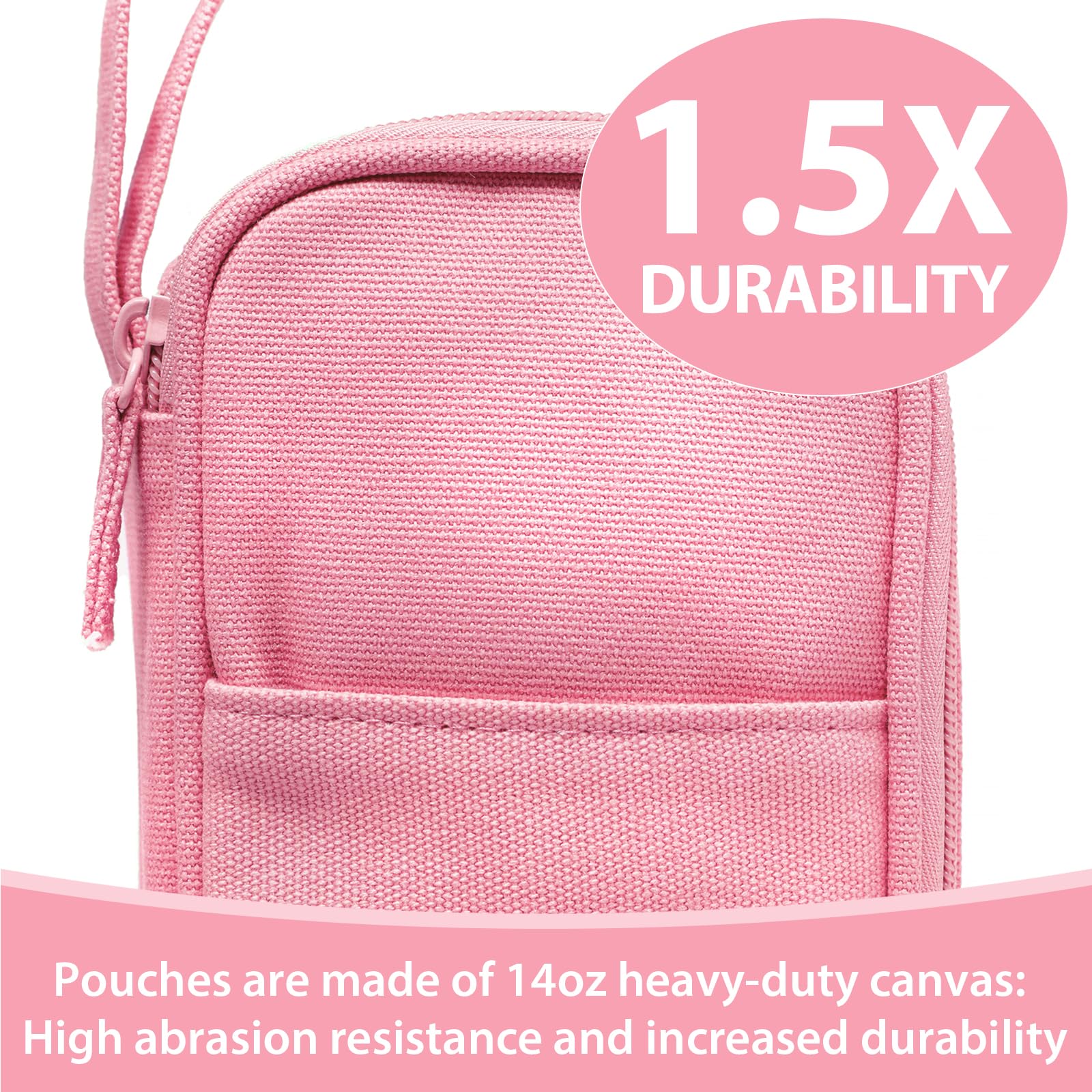 Large Pencil Case 1800ml - Heavy Duty Canvas School Supplies Organizer for Kids Students