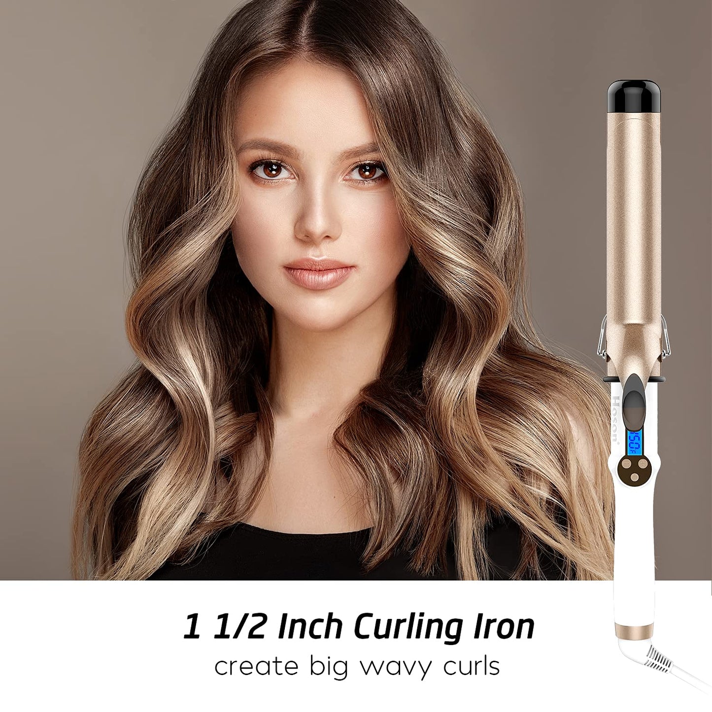 Professional Ceramic Tourmaline Curling Iron 3/4 Inch - Hair Curler with Heat Protection