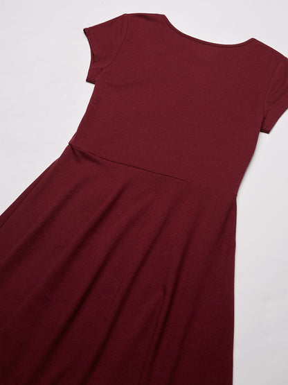 Girls Short Sleeve Skater Dress Round Neck Casual Summer Dress
