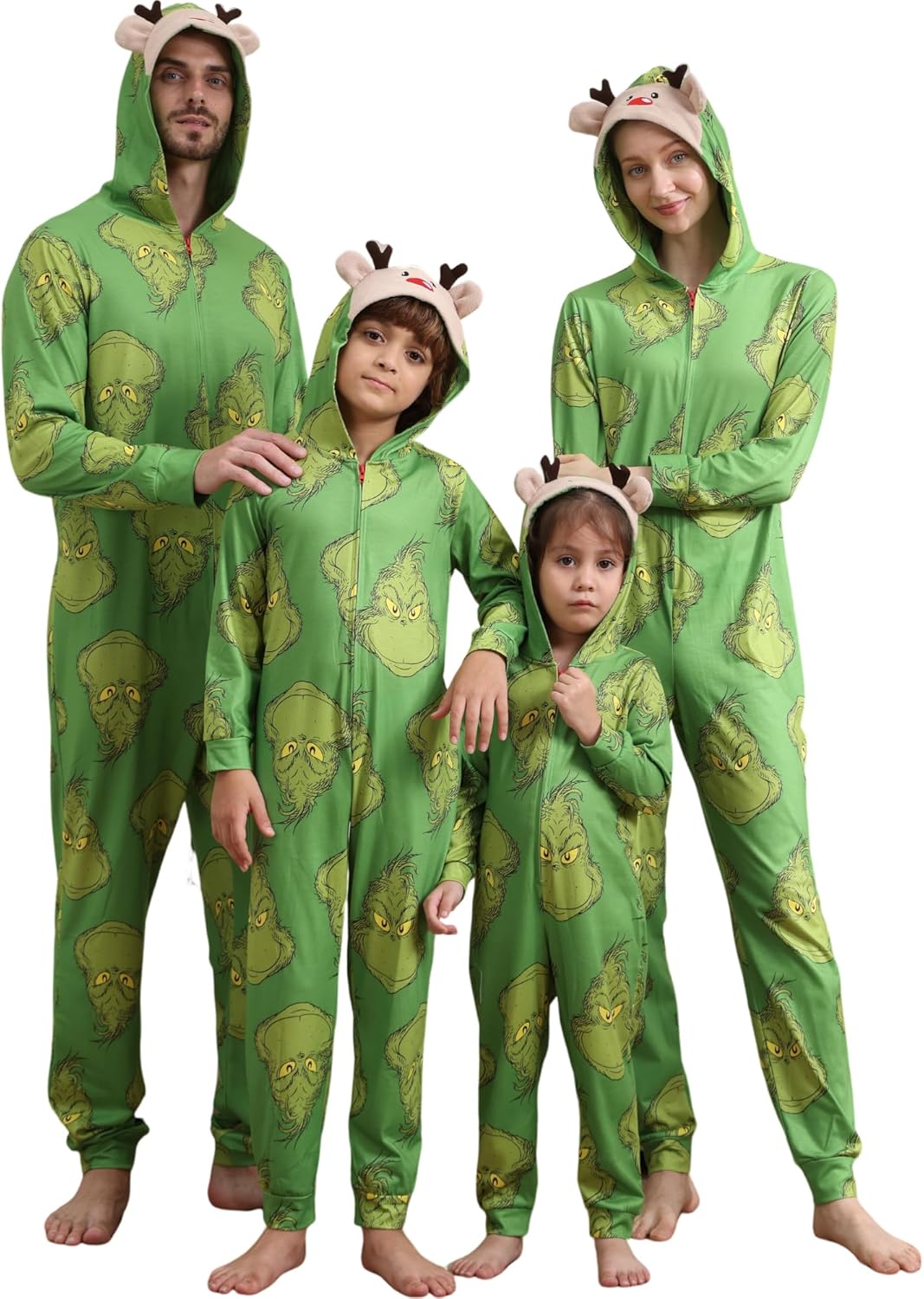 Matching Christmas Onesies for Family - Zip Up One-Piece Holiday Pajamas