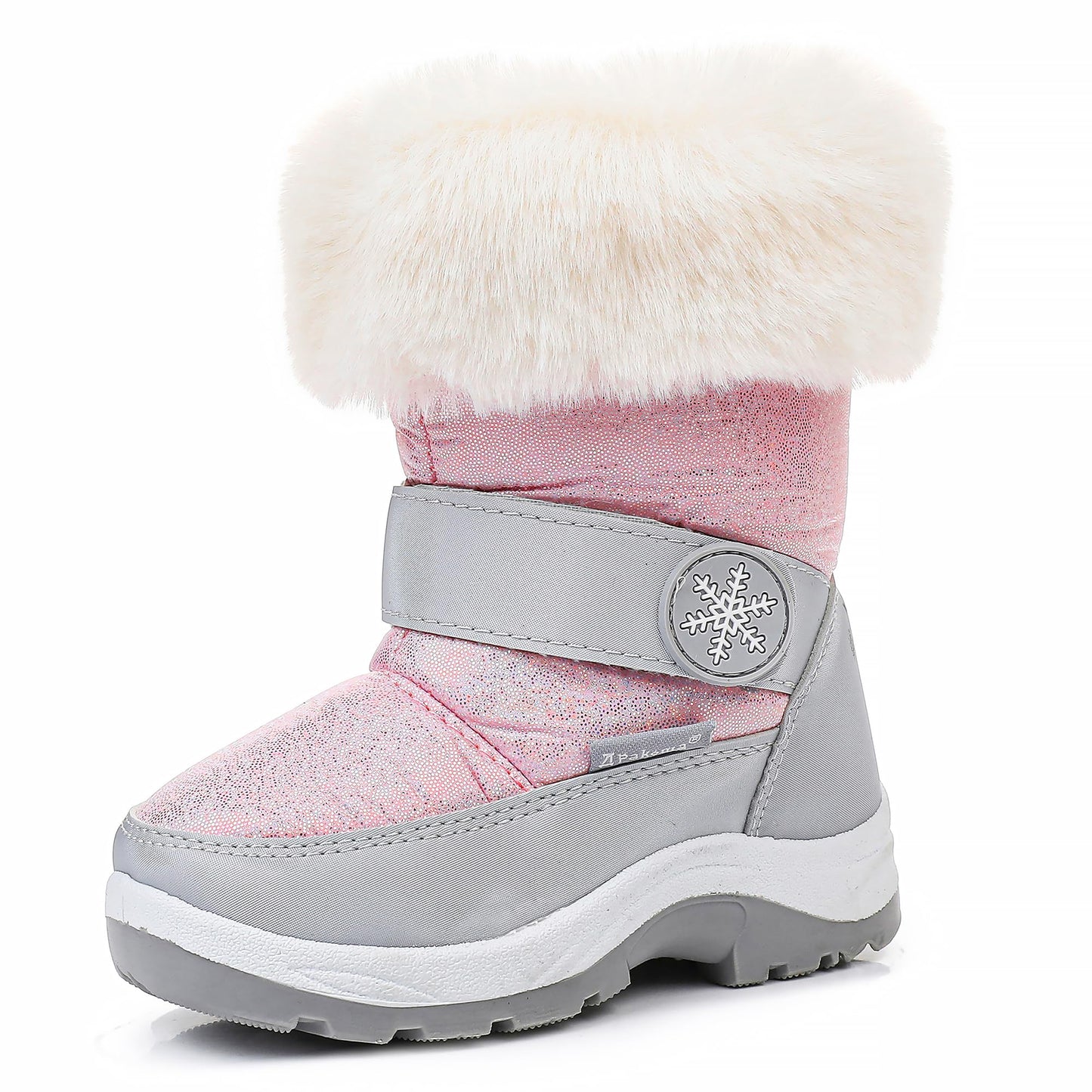 Apakowa Kids Girls Insulated Fur Winter Warm Snow Boots (Toddler/Little Kid)