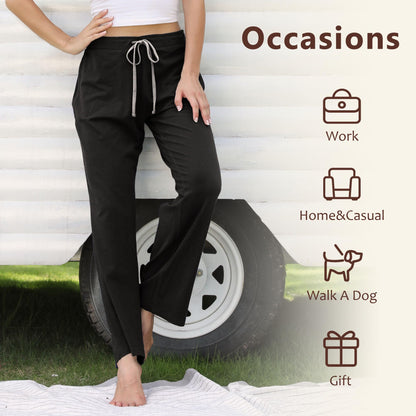 Women's Cotton Pajama Pants - Soft Comfortable Lounge Sleep Bottoms
